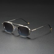 Resim 1 adet Vintage ilhamlı Kare Metal Çift Köprü Moda Gözlükleri PC Lensler ile - Günlük Giyim ve Fotoğraf Çekimleri için Şık Unisex Gözlükler, Retro Stil, Elde Yıkama veya Kuru Temizleme, Vintage Gözlükler 