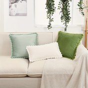 Resim 1 Adet Çağdaş Sahte Tavşan Kürkü Fringe Atkı Kılıfı, Kare Dekoratif Yastık Kılıfı, Çıkarılabilir Zip, El Yıkama, Polyester, Oturma Odası Sofa Dekoru için 