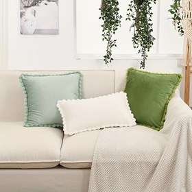 Resim 1 Adet Çağdaş Sahte Tavşan Kürkü Fringe Atkı Kılıfı, Kare Dekoratif Yastık Kılıfı, Çıkarılabilir Zip, El Yıkama, Polyester, Oturma Odası Sofa Dekoru için 