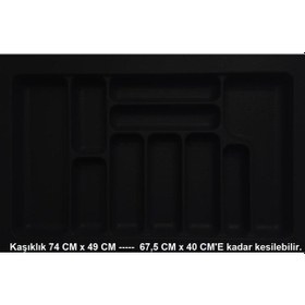 Resim Starax 74 Cm - 49 Cm Çekmece İçi Kaşıklık Antrasit 