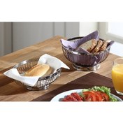 Resim Paslanmaz Yuvarlak Ekmek Ve Meyve Sepeti 