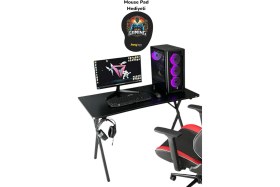 Resim Hey Modüler Mobilya Heygaming Profesyonel Oyuncu Masa Siyah Siyah Bilgisayar Çalışma Masası 120 Cm 