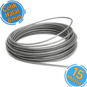 Resim Ortaklar Çelik Halat 6 mm (15 Metre) 
