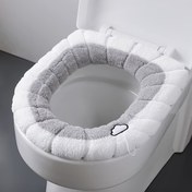 Resim 1 Adet Peluş Tuvalet Kapağı - Yumuşak Sıcak Kaymaz Banyo Matı, Sevimli Kalp Desenli, Tüm Mevsim Kullanımına Uygun, Kolay Temizlenir, Elde Yıkanabilir, Elektriksiz, Oyuncağı Tasarım, Dayanıklı Kumaş 