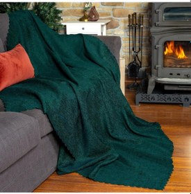 Resim Jakarlı Şönil Koltuk Örtüsü Kanepe Örtüsü Koltuk Şalı 175x215 Kaymaz Zümrüt Zümrüt 