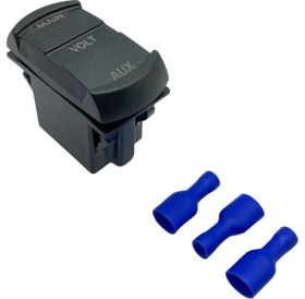 Resim 12V-24V DİJİTAL VOLTMETRE (ÇİFT EKRAN, AYNI ANDA İKİ AYRI VOLTAJ) (ANAHTAR TİPİ) (MAVİ IŞIK) 