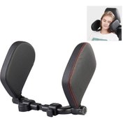 Resim Sones Çocuklar Ve Yetişkinler İçin Araba Koltuğu Kafalığı Araba Boyun Yastığı Uyku Yan Kafalığı Siyah Kırmızı 