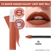 Resim Maybelline new york super stay matte ink likit mat ruj - 75 fighter - kahverengi 