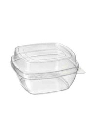 Resim Kristal Kare Kase Kapaklı 330 Cc 24 Lü Şeffaf Plastik, Şık Sunumlar İçin İdeal Servis Kabı 