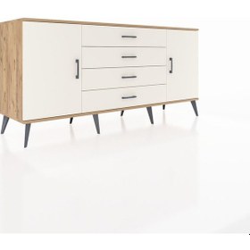 Resim Hyperion Konsol 2 Raflı 4 Çekmeceli 2 Kapaklı 176x44x83 Çam-aytaşı Aytaşı 