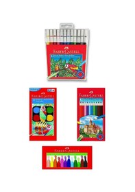 Resim 4'lü Boyama Seti Kuru Boya+keçeli Boya Kalem+sulu Boya+pastel Boya No Color 