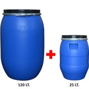 Resim Plastik Varil Seti - 1 Adet 120 Lt. + 1 Adet 25 Lt. Bidon 