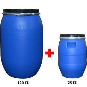 Resim Plastik Varil Seti - 1 Adet 120 Lt. + 1 Adet 25 Lt. Bidon 