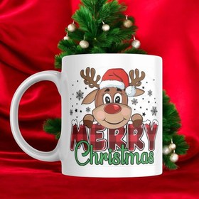 Resim ESC BUTİK Merry Christmas Yeni Yıl Kupası - Beyaz / Standart 