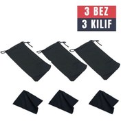 Resim ModaCar 3 Adet Gözlük Kılıfı + Bez Seti 