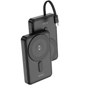 Resim Wiwu Wi-P056 Taşınabilir Wireless Şarj ve PD Hızlı Şarj Özellikli Powerbank 15W 10000mAh - Siyah 