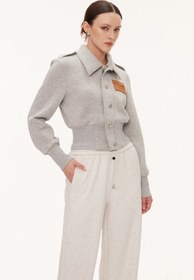 Resim Eimear Yakalı Crop Ceket Gri - M 