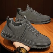 Resim Erkekler İçin Dört Mevsim Alçak Top Sneaker, Düz Renk, Kaymaz Dayanıklı Spor Ayakkabılar, Nefes Alabilir Kumaş Astar, Yuvarlak Burun, Bağcıklı Kapatma, Suni Deri Üst, PVC Taban, Kumaş Tabanlık - Günlük ve Spor Kullanımı İçin Çok Yönlü 