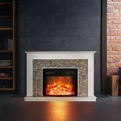 Resim Dlc Seratonya 1800W Doğaltaş Dekoratif Şömine Beyaz 