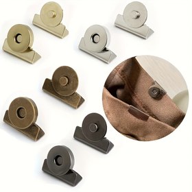 Resim 10 adet 5 Çift Manyetik Çıtçıt Düğmeleri, Cüzdanlar ve Giysiler için Uygun, Metal Alaşımlı Çanta Tokaları, 20mm, Dikişsiz Bağlantı Elemanları, DIY El İşleri, Kanvas Çantalar, Omuz Askıları için Uygun - Çoklu Renk Seçenekleri 