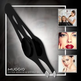 Resim Muggio Profesyonel Cımbız 101 Ergonomik Tasarım ve Eğimli Uçlar ile Hassas Tüy Temizliği 