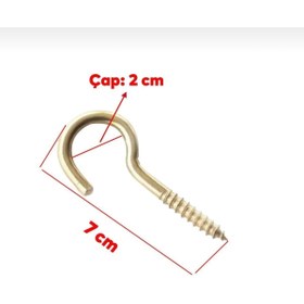 Resim Beşel Metal Vidalı Piton Gerdirme Kancalı Avize Asma Kiti 21x100 mm (10 Adet) 