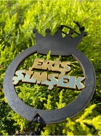 Resim Isme Özel Siyah Üzeri Aynalı Pleksi Dikiz Aynası Süsü - Araba Süs 