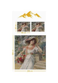 Resim Parlak Kadife Kumaş Kapitoneli Çift Kişilik Yatak Örtüsü Seti 3 Parça Cky0018 Renkli 