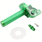 Resim Xuweiwei Green 22mm Cnc Alüminyum Gaz Tutacak Twist Grip Ergonomik Dokulu Kavrama Ayarlanabilir Gerilim Dayanıklı Hafif Off-road Motosikletler Mopedler Scooterlar M10x1.5 Diş 