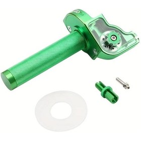 Resim Xuweiwei Green 22mm Cnc Alüminyum Gaz Tutacak Twist Grip Ergonomik Dokulu Kavrama Ayarlanabilir Gerilim Dayanıklı Hafif Off-road Motosikletler Mopedler Scooterlar M10x1.5 Diş 
