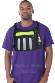 Resim Motiva Motosiklet Bisiklet Scooter Ön ve Arka Reflektörlü Göğüs Çantası 3 Gözlü 