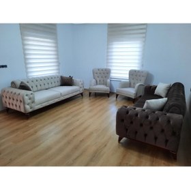 Resim DİLA'S HOME MOBİLYA Akik Yataklı Chester Koltuk Takımı 
