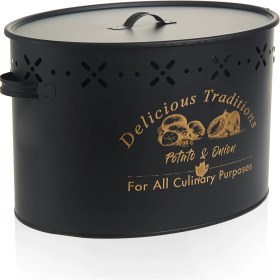 Resim Evstyle Metal Bölmeli Patates Soğan Kovası - Siyah - 18 lt 