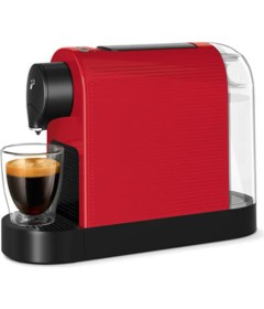 Resim Kırmızı Renkli Güçlü ve Şık Kahve Makinesi 