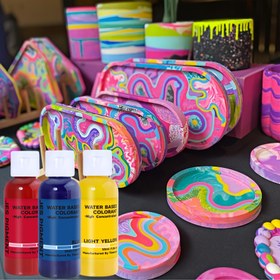 Resim 55ml/1.86oz Yüksek Konsantrasyonlu 30 Renk Su Bazlı Beton Pigmenti - Toksik Olmayan DIY Sıva, Terrazzo Alçısı Mermer ve Beton Sanatı İçin & s, Çimento Boyası, Kireç Kum Karışımlar (Canlı Rengendirici) 