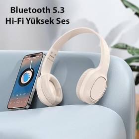 Resim Coofbe Hc Seri Bluetooth 5.3 Uzun Şarjlı 200Mah Kafaüstü Bluetooth Kulaklık 3D Ses Aux Girişli Siyah 