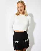 Resim Bisiklet Yaka Crop Triko Kazak Slim Fit 