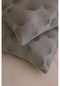 Resim İndiba Gri Desenli 2 Li Yastık Kılıfı Pamuklu Kumaş Fermuarlı Gri 