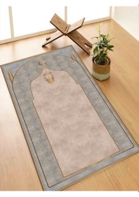 Resim Seccade Diz Ağrıtmayan Yumuşak Halı Seccade Namazlık Mavi 