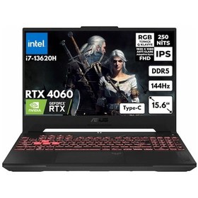Resim Asus Tuf Gaming F15 I7-13620H 64-GB DDR5 512 GB SSD RTX4060 (8GB-140W) 15.6" Fhd 144Hz Freedos Gaming Taşınabilir Bilgisayar FX507VV-LP241HMF19 