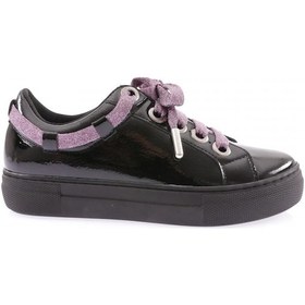 Resim Dgn 880-23y Kadin Simli İpli Bilekten Detayli Bağcikli Ayakkabi 880-1986-R14444 Siyah - Fuşya 