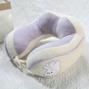 Resim 1 U Şeklinde Yastık - Sevimli Karikatür Hayvan Baskılı, Yumuşak ve Rahat Orta-Yumuşak Fırçalanmış Polyester, Mavi Boyun Destekli Ev Seyahat Uçağı Araba Kullanımı İçin Seyahat Yastığı, Eğlenceli Tasarım 