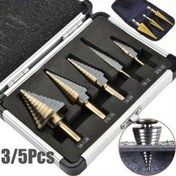 Resim 3 Adet HSS Kobalt Adım Matkap Ucu Seti, Çoklu Delik 50 Boyut, Yüksek Hızlı Çelik, Siyah Oksit ile, Metal, Ahşap, Plastik, Alüminyum, Titanyum, Çinko için, Bonus Depolama Kutusu ile 