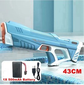 Resim Tam Otomatik Elektrikli Su Tabancası Oyuncaklar 43 Cm Taşınabilir Çocuk Blue-with 1 Battery Mavi 