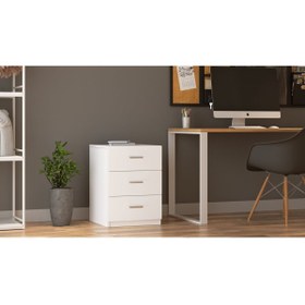 Resim Robin Home 3 Çekmeceli Ofis Keson Beyaz 