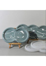 Resim Silikon Kalıp İthal İkili Yuvarlak Muhtelif Altlık Tabak Kalıp Epoksi Reçine Kalıp Hb195-0122 