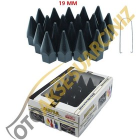 Resim A Kalite Mefsa Bijon Kapağı Sivri 19 Mm Siyah 20 Li Set 