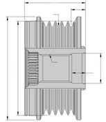 Resim HELLA 9XU358039-111 ALTERNATÖR KASNAĞI GM GM 1204643-55565443-555 