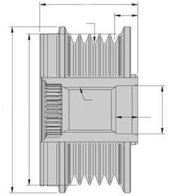 Resim HELLA 9XU358039-111 ALTERNATÖR KASNAĞI GM GM 1204643-55565443-555 