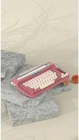 Resim Coverzone Kablosuz Bluetooth ve 2.4G Çift Modlu Retro Daktilo Tasarımlı Klavye - Yuvarlak Tuşlu, Tablet & Telefon Standlı, Ergonomik, Pille Çalışan, Sessiz ve Konforlu AJAZZ AF84 (AF84 - Kırmızı) 